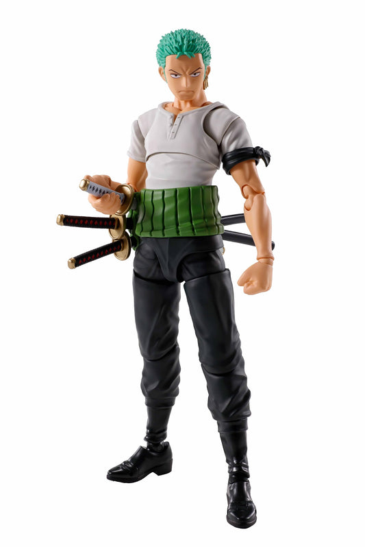 Tamashii Nations Roronoa Zoro Romance Dawn body for dynamic posing and display.