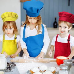Tamicy purple apron with pockets supports crafts and baking tasks.
