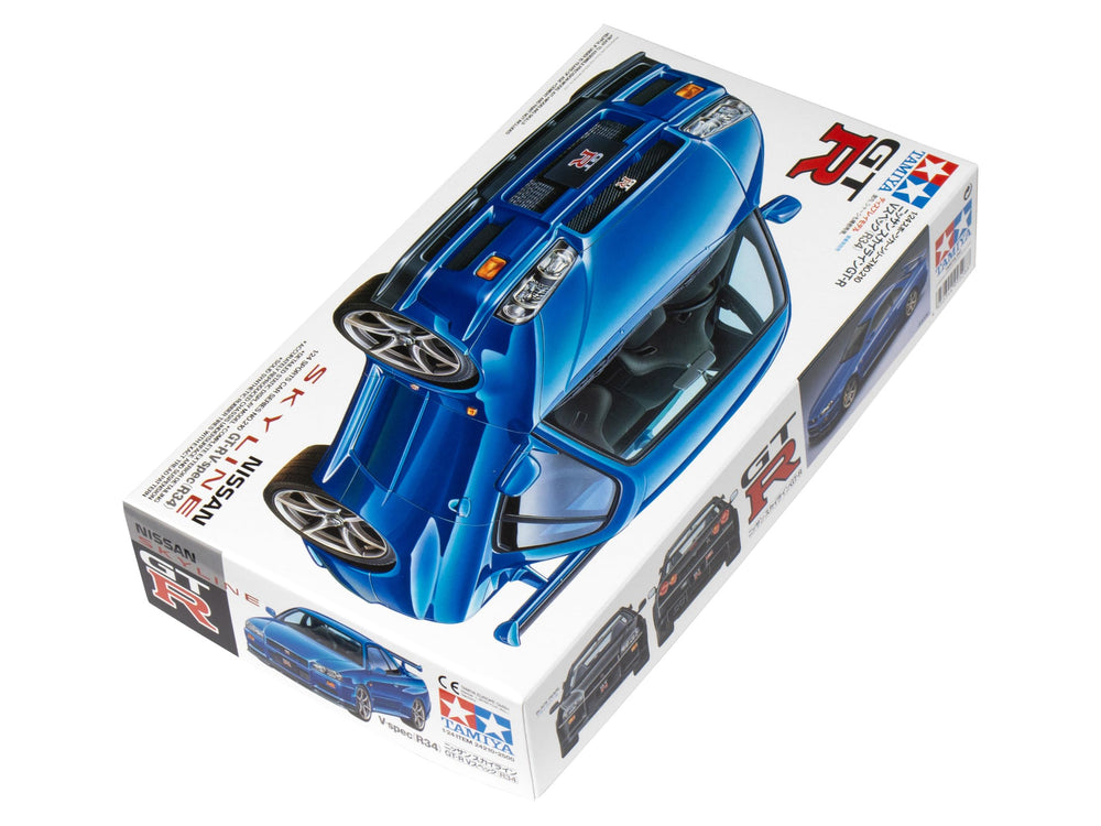 Tamiya Nissan Skyline GT-R V-Spec R34 sprues reveal detailed parts for hobbyists
