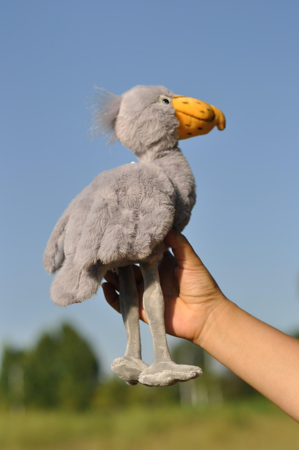 TAMMYFLYFLY shoebill plush adds cute decor on shelves or desks.
