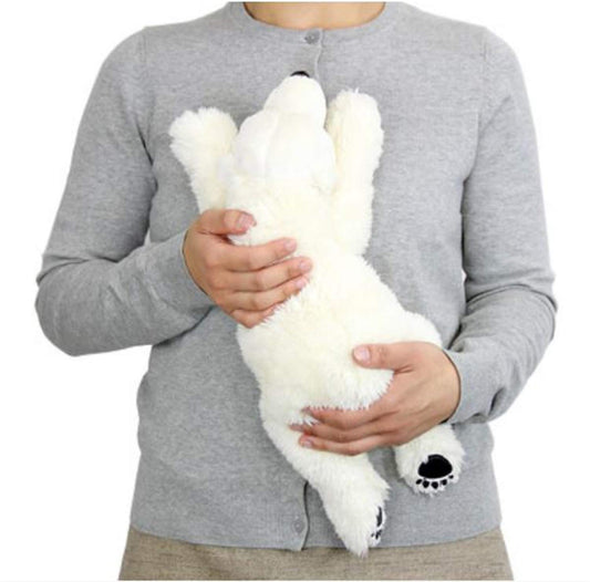 TAMMYFLYFLY polar bear plush, soft fabric ideal for hugs and play.