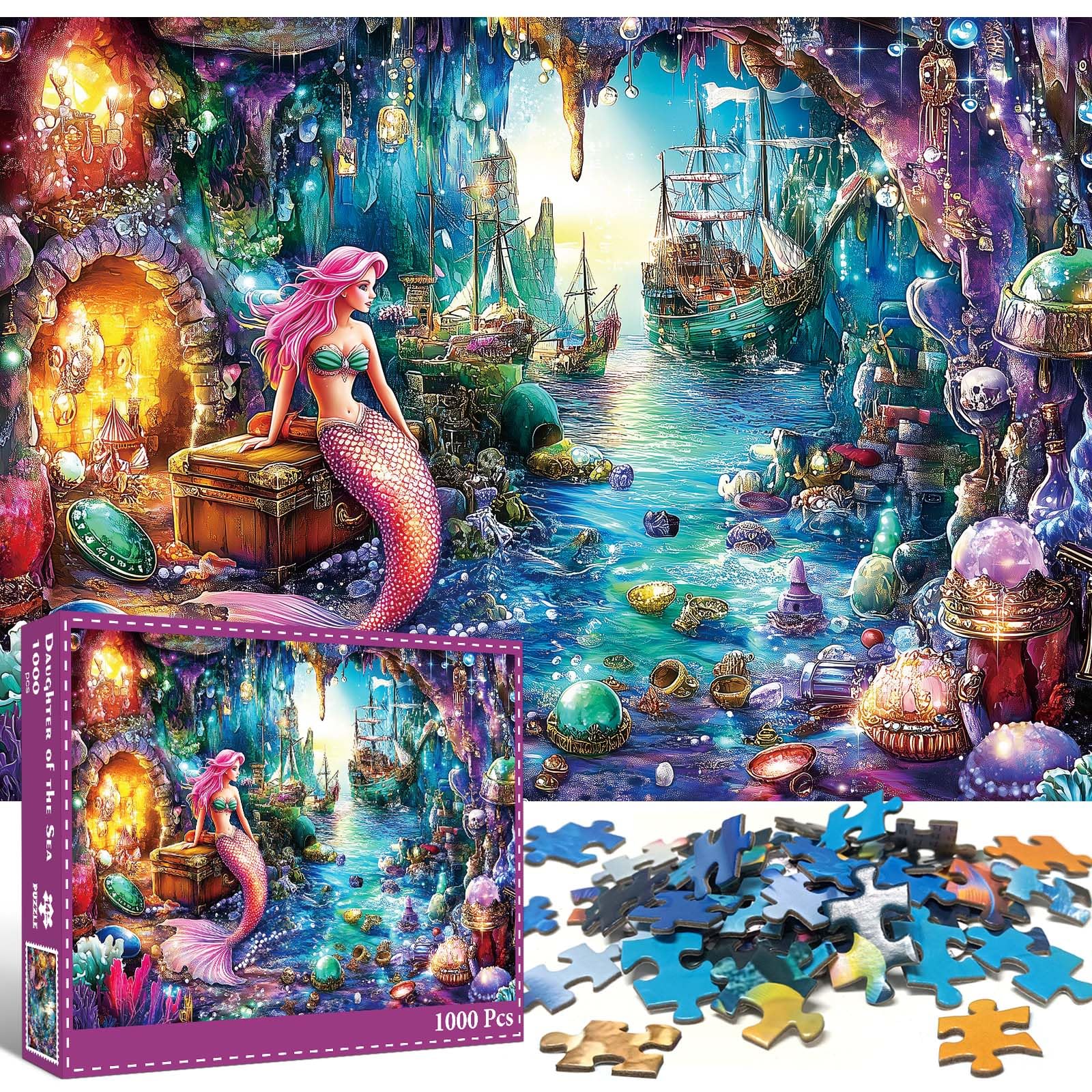 TangMosaic 1000-piece puzzle packaging shows interlock design for seamless assembly.