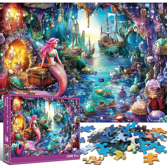 TangMosaic 1000-piece puzzle packaging shows interlock design for seamless assembly.