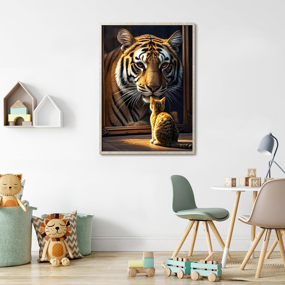 TangMosaic Feline Majesty puzzle assembly in progress, engaging solo.