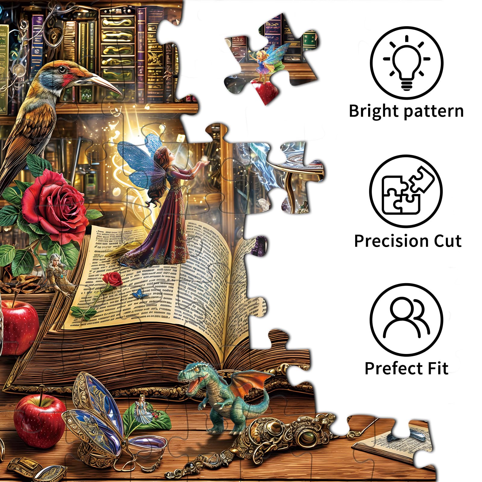 TangMosaic Magic Book Puzzle: candlelit reading nook scene invites relaxing, stress-free puzzle sessions.