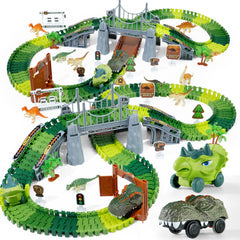TANMGIN Dinosaur Track Set Box invites creative building and imaginative play.