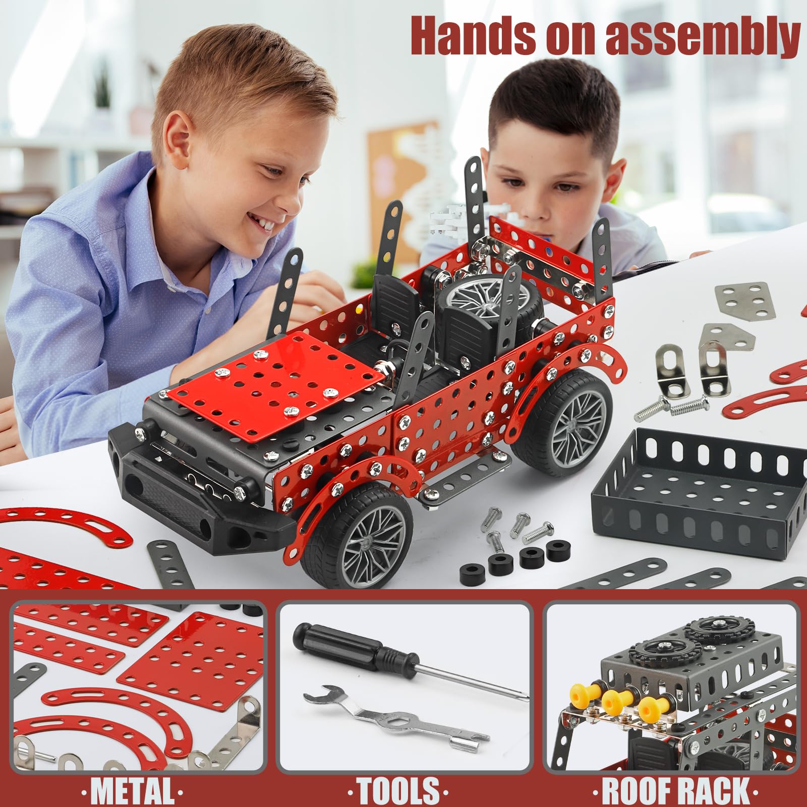 TANMGIN rubber tires and metal body provide authentic rugged look.