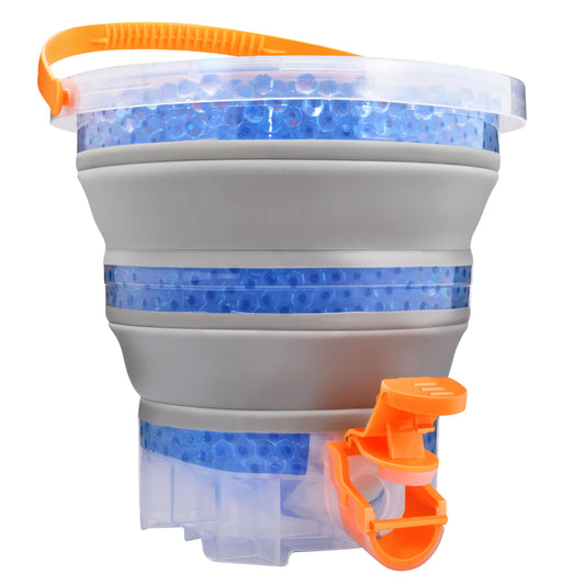 TANSAR foldable gel ball bucket with handle for portable play and easy transport.