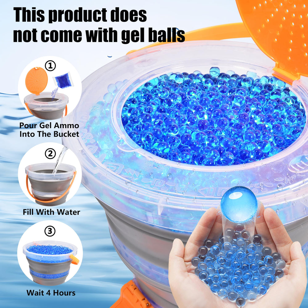 TANSAR gel ball bucket with built-in strainer for quick drainage.