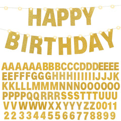TaoBary glitter banner kit—gold alphabet pieces for DIY banners