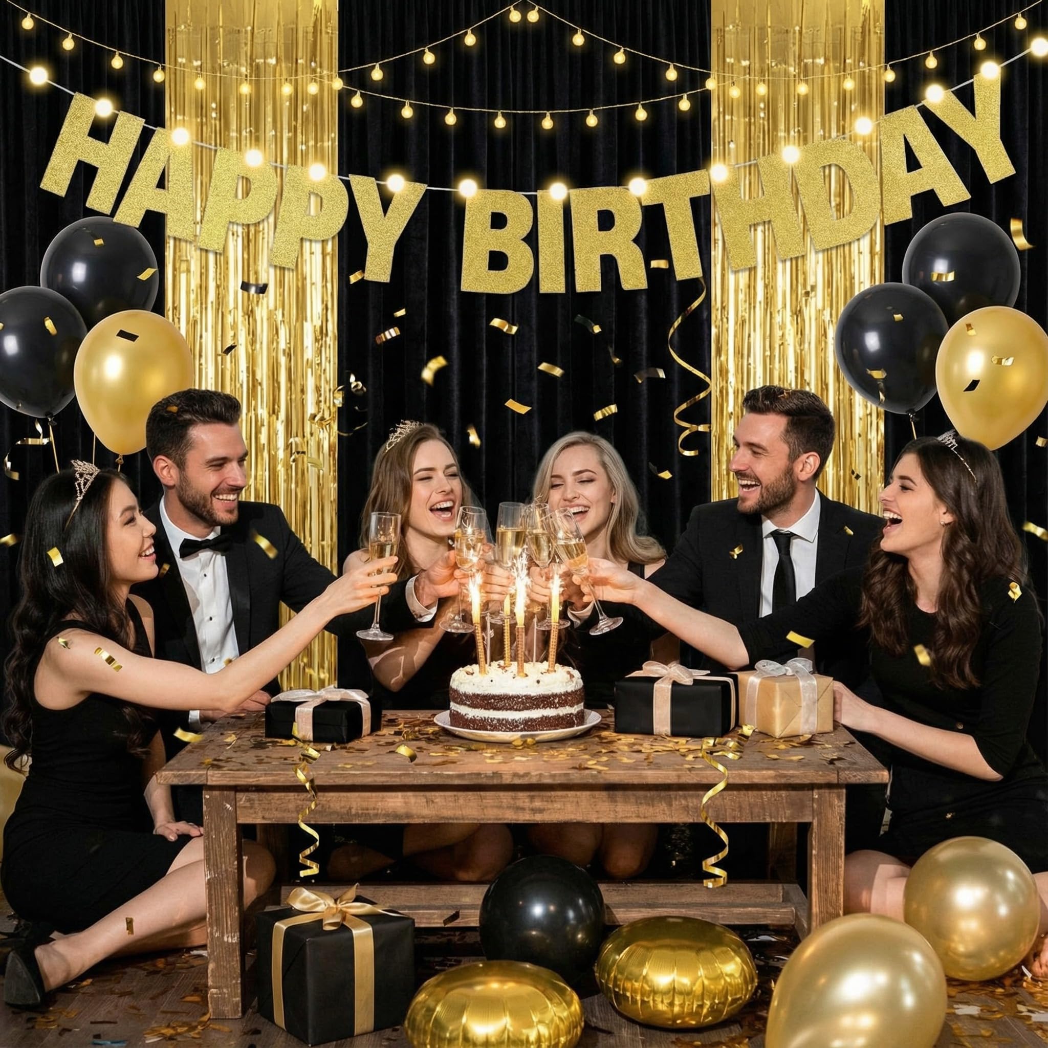 TaoBary gold glitter letters and numbers for customizable party signs