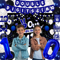 TAOTOSUNE blue-black-white confetti balloons sparkle brightly
