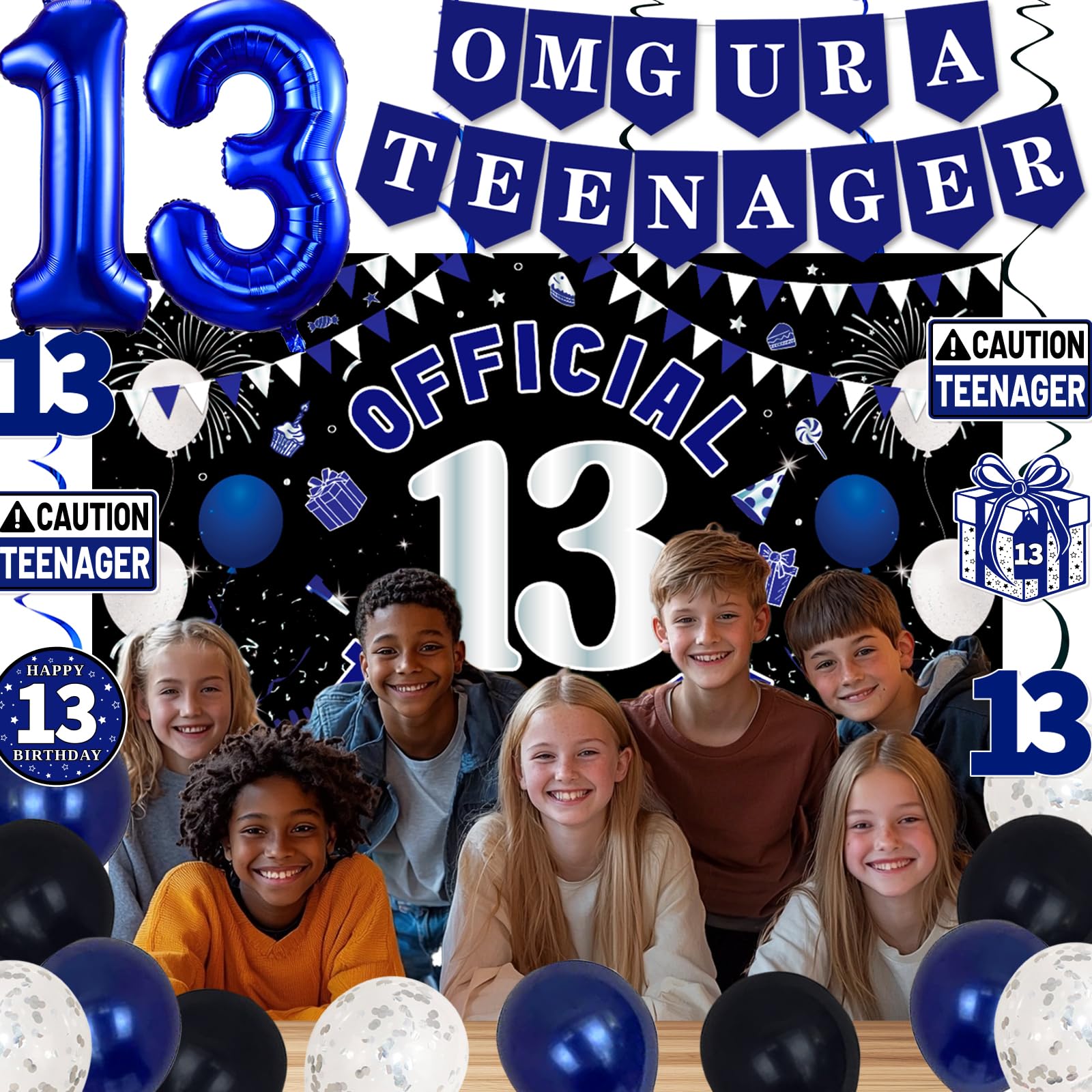 TAOTOSUNE blue foil 13 balloons add shimmer to party decor