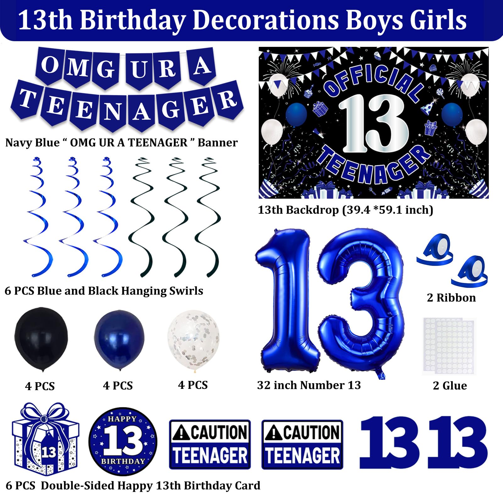 TAOTOSUNE double sided 13th birthday cards provide festive messaging