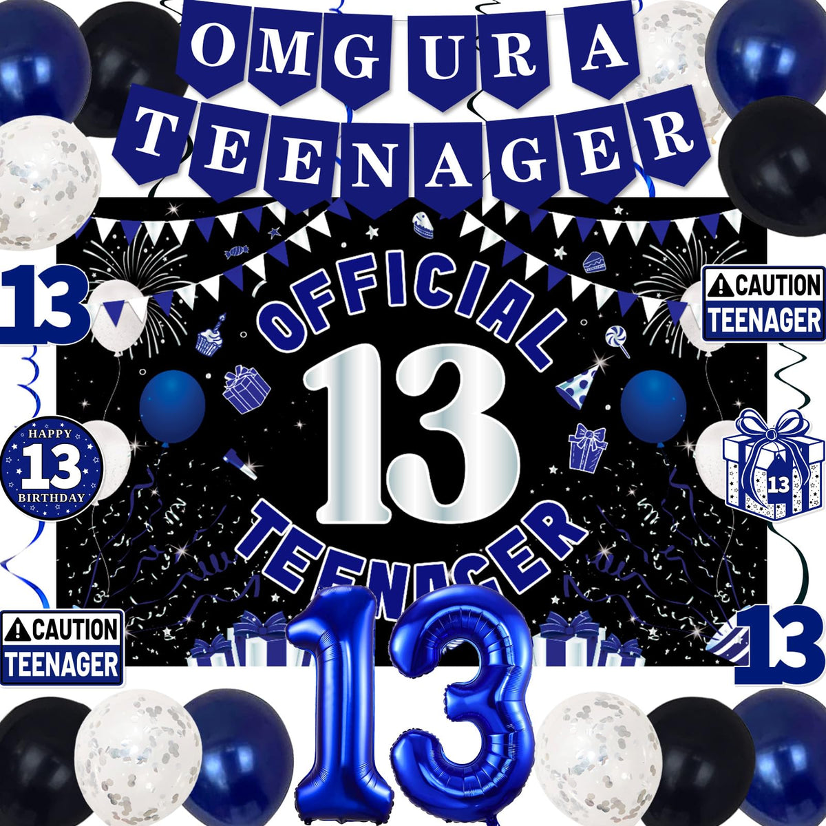 TAOTOSUNE OMG UR A TEENAGER banner as bold teen party backdrop