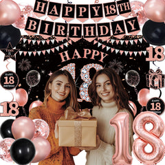TAOTOSUNE rose gold 18th foil balloon set elevates photo moments