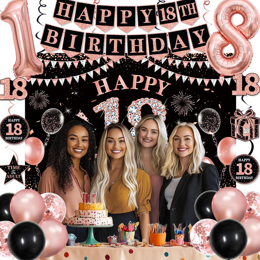 TAOTOSUNE rose gold and black balloons boost party vibes