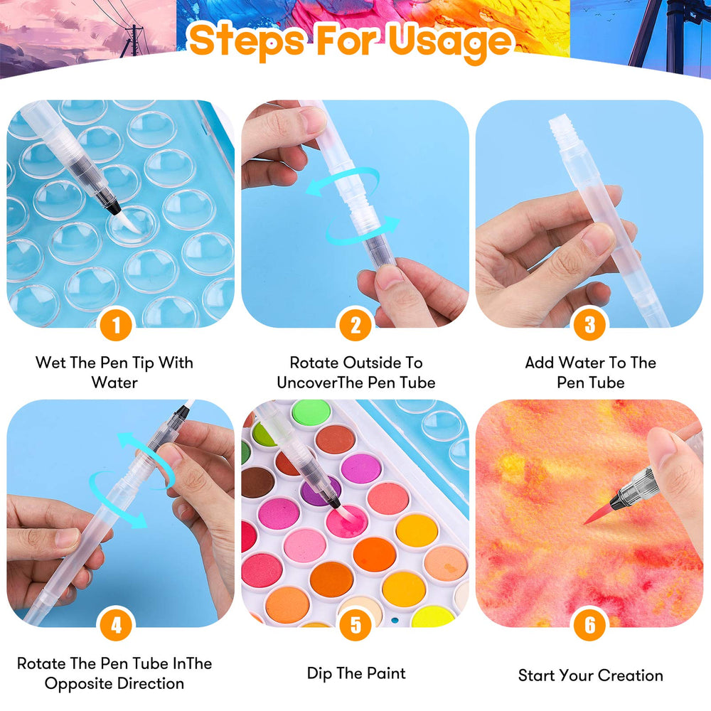 Taotree premium water brushes for clean, on-the-go painting