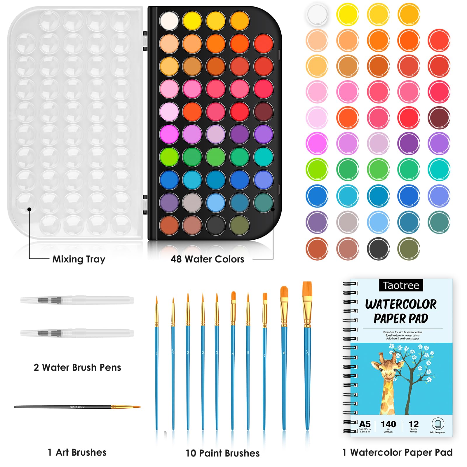 Taotree wooden-handled brushes for precise, durable brushwork