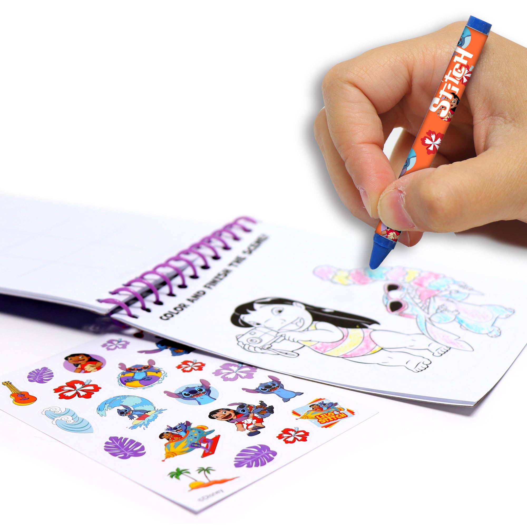 Tara Toys Stitch wooden figure on a stand for building scenes.