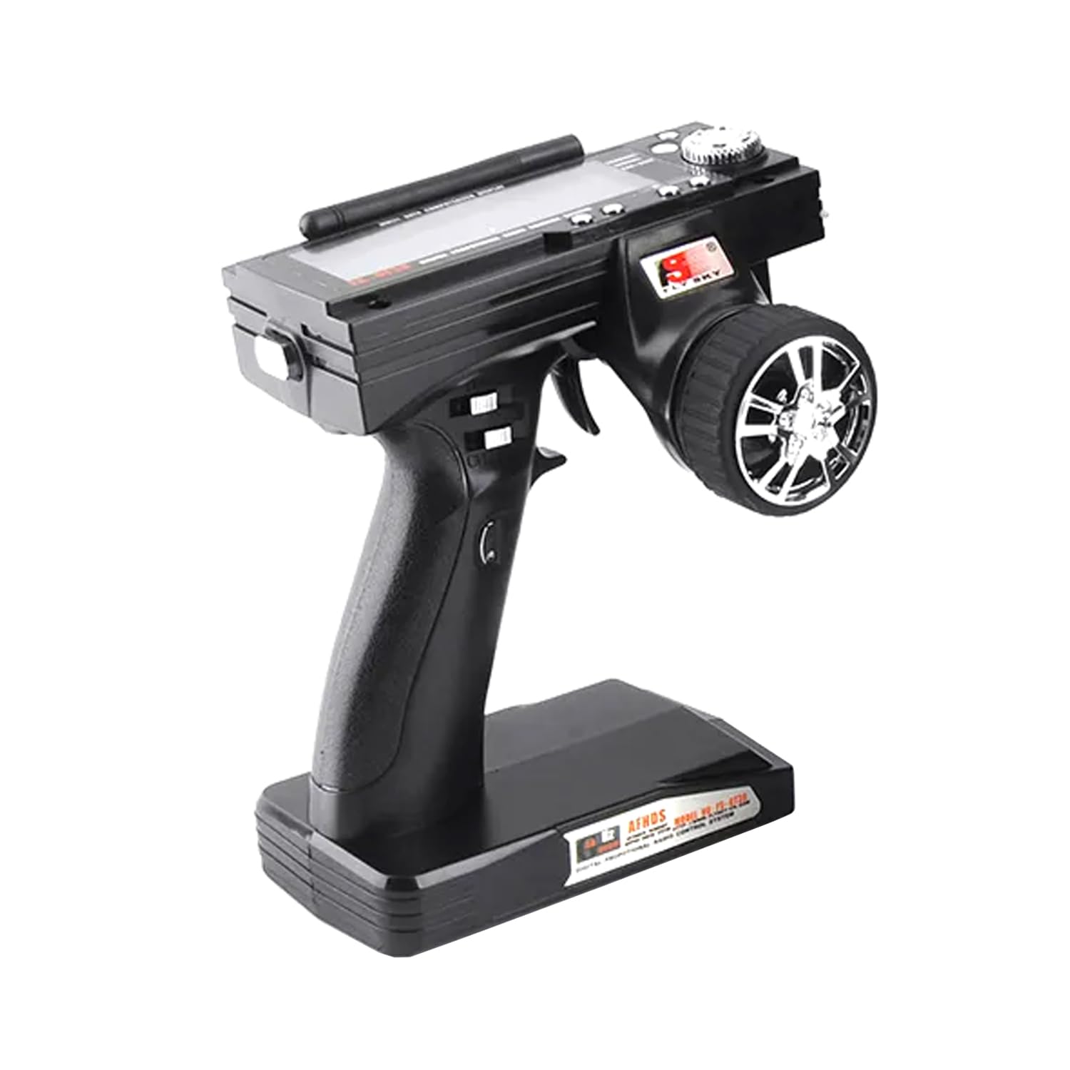Targethobby FS-GR3E receiver side view highlighting compact design for easy installation.