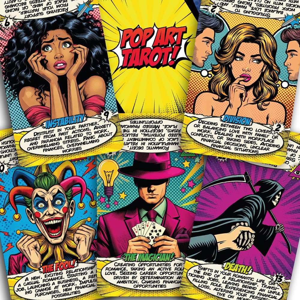 Tarotika Pop Art Deck card visual 1 shows vibrant imagery for intuitive readings.