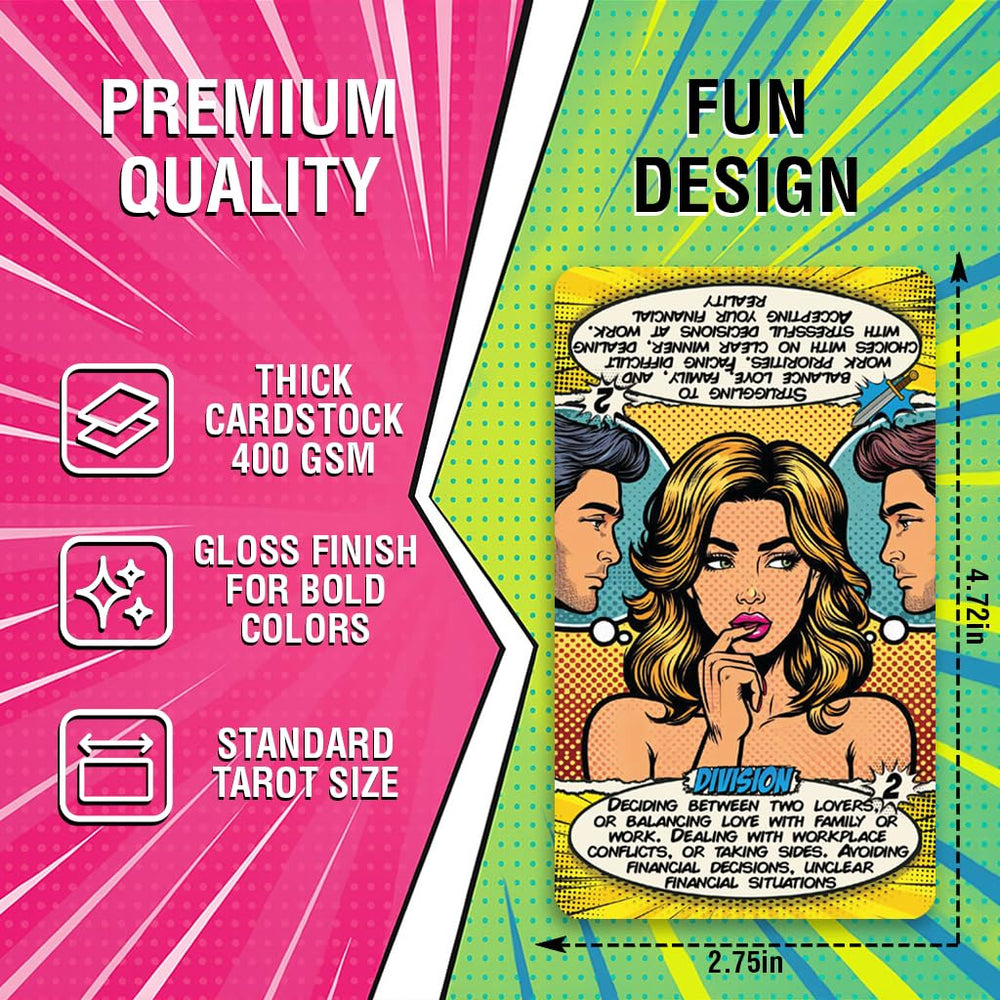 Tarotika Pop Art Deck card visual 3 emphasizes modern symbolism for creative insights.