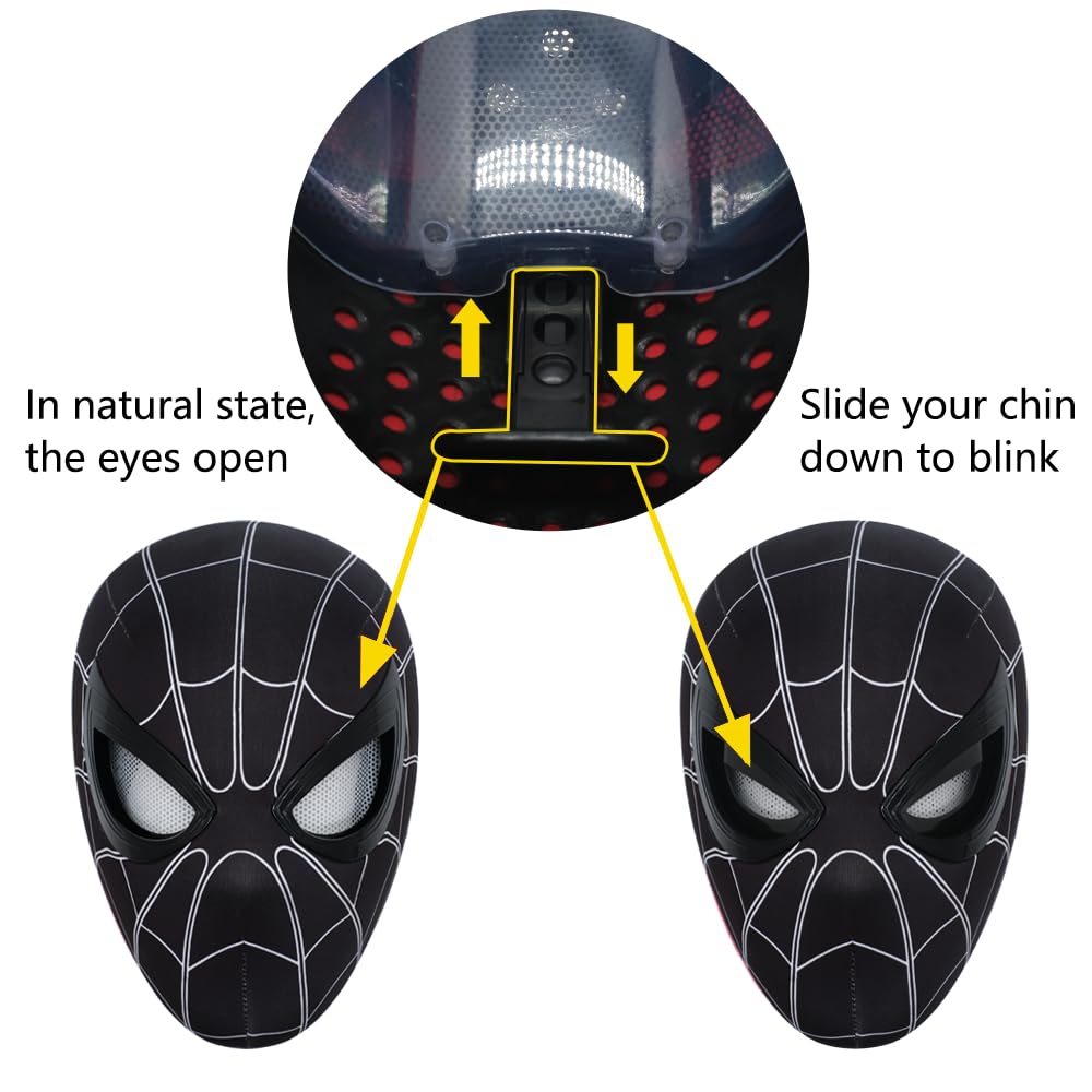 Tarrshiney Spider Hero mask back zipper enabling comfortable adjustable fit.