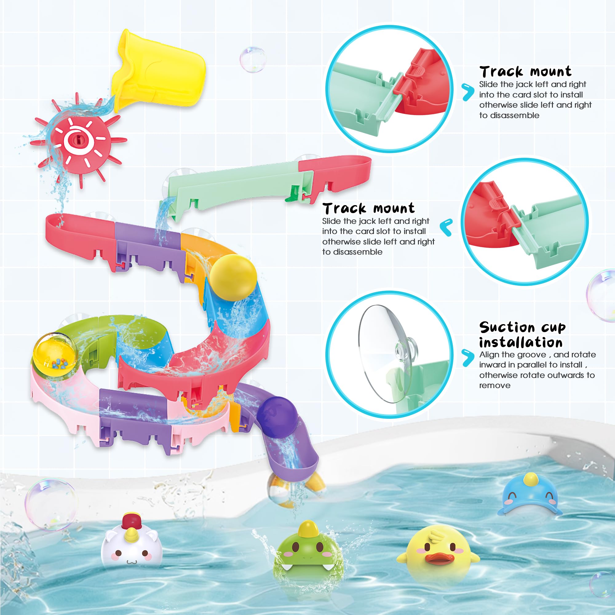 taseyok swivel wheel adds rotating motion to bath play