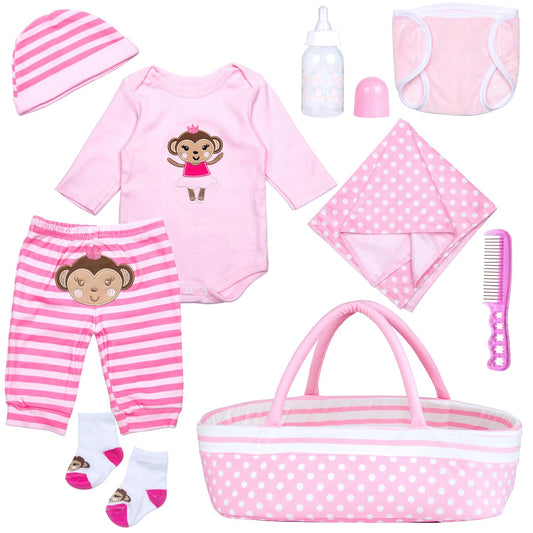 TatuDoll pink dot bassinet for portable doll play and display