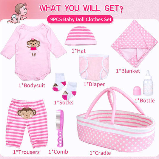 TatuDoll pink dot blanket adds cozy layers for dolls