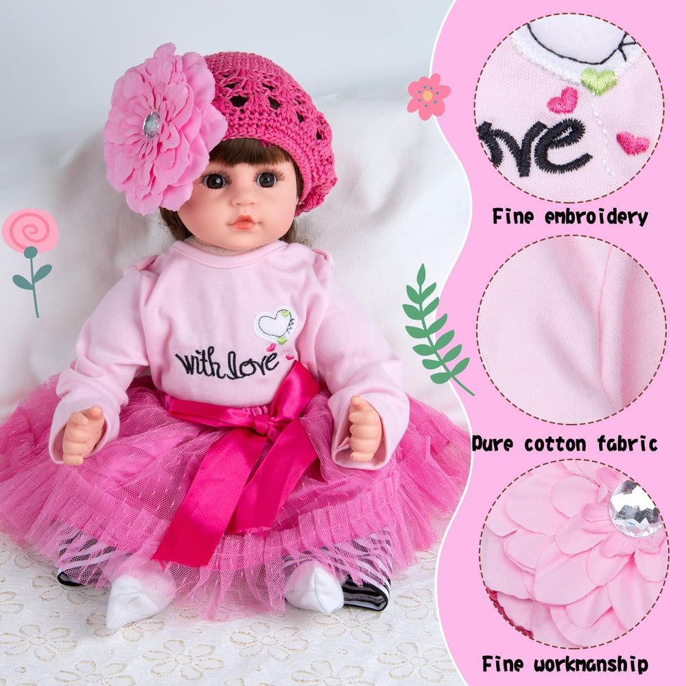 TatuDoll pink long-sleeve bodysuit for a soft doll base layer.