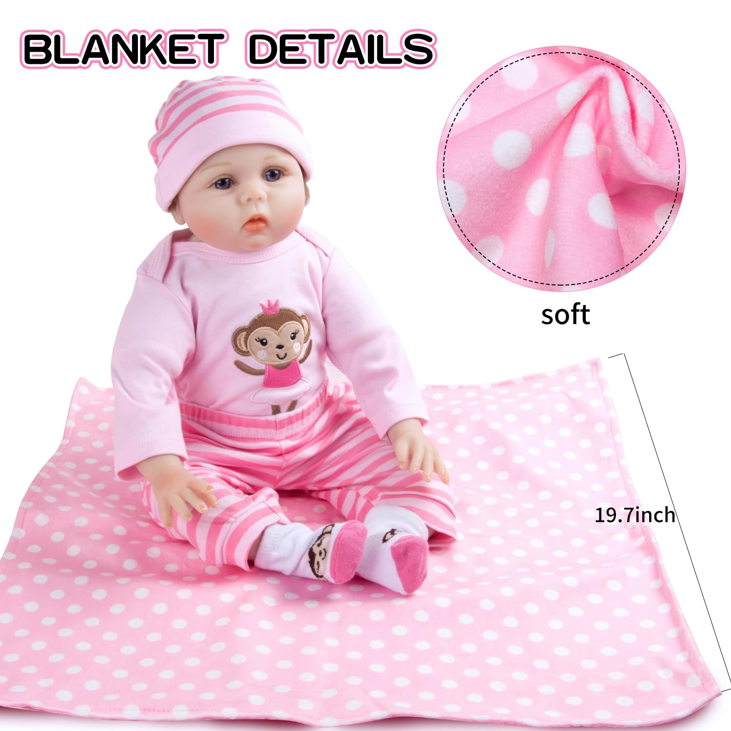 TatuDoll pink stripe trousers for everyday doll wear