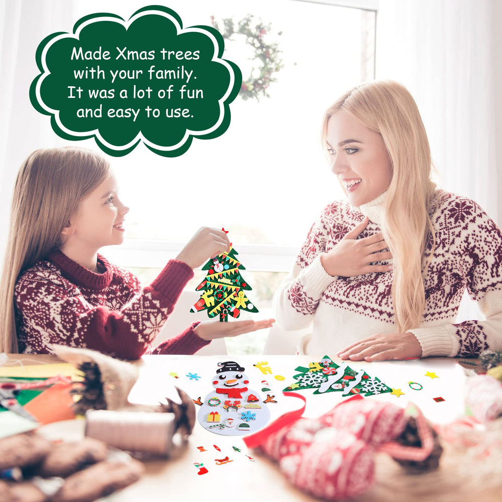 Tatuo Christmas decor with felt wall hanging tree and ornaments