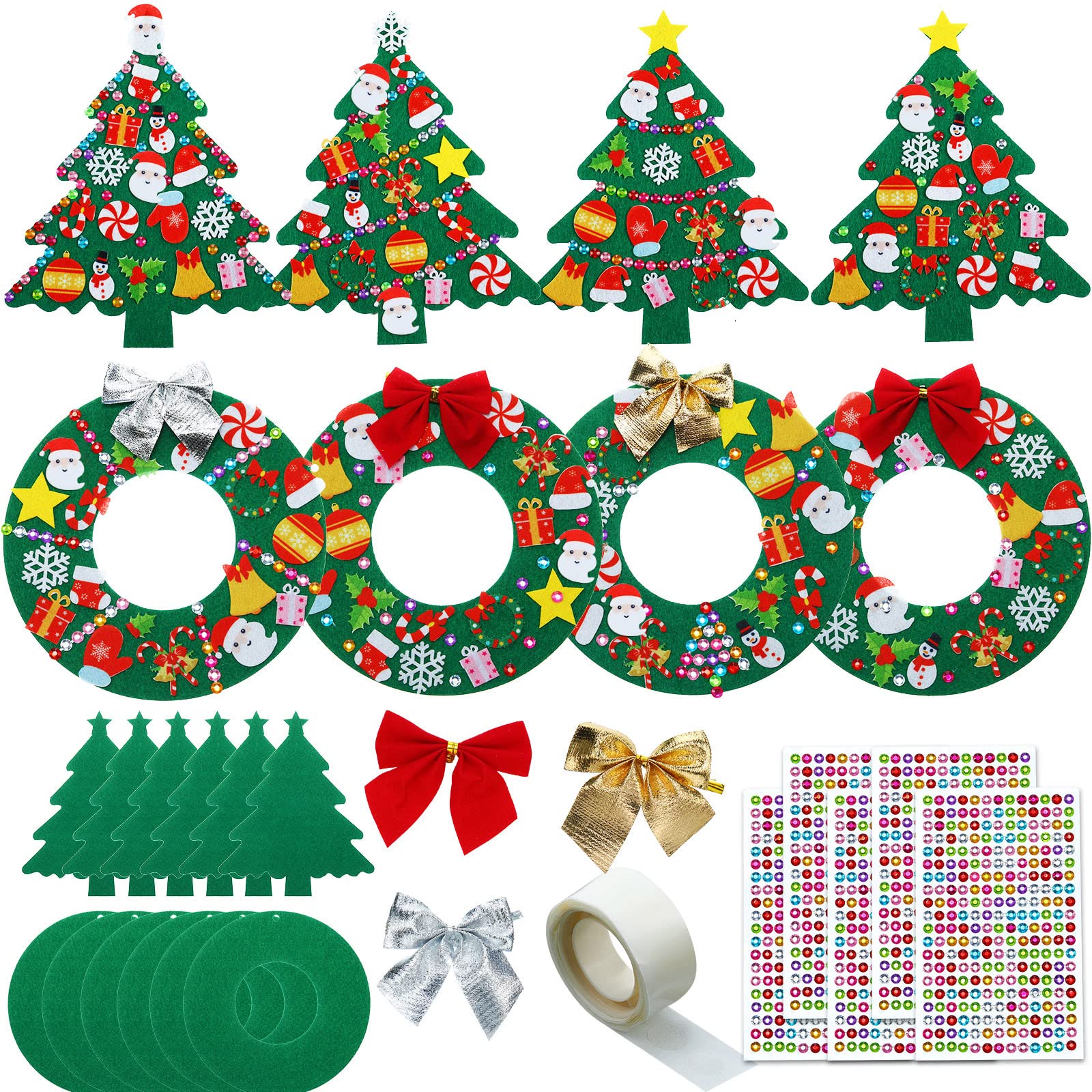 Tatuo felt Christmas wreath 6inch ready to decorate with no glue required