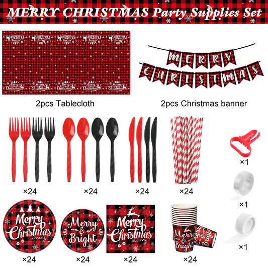 Tatuo 9 inch plaid dinner plates for holiday dining