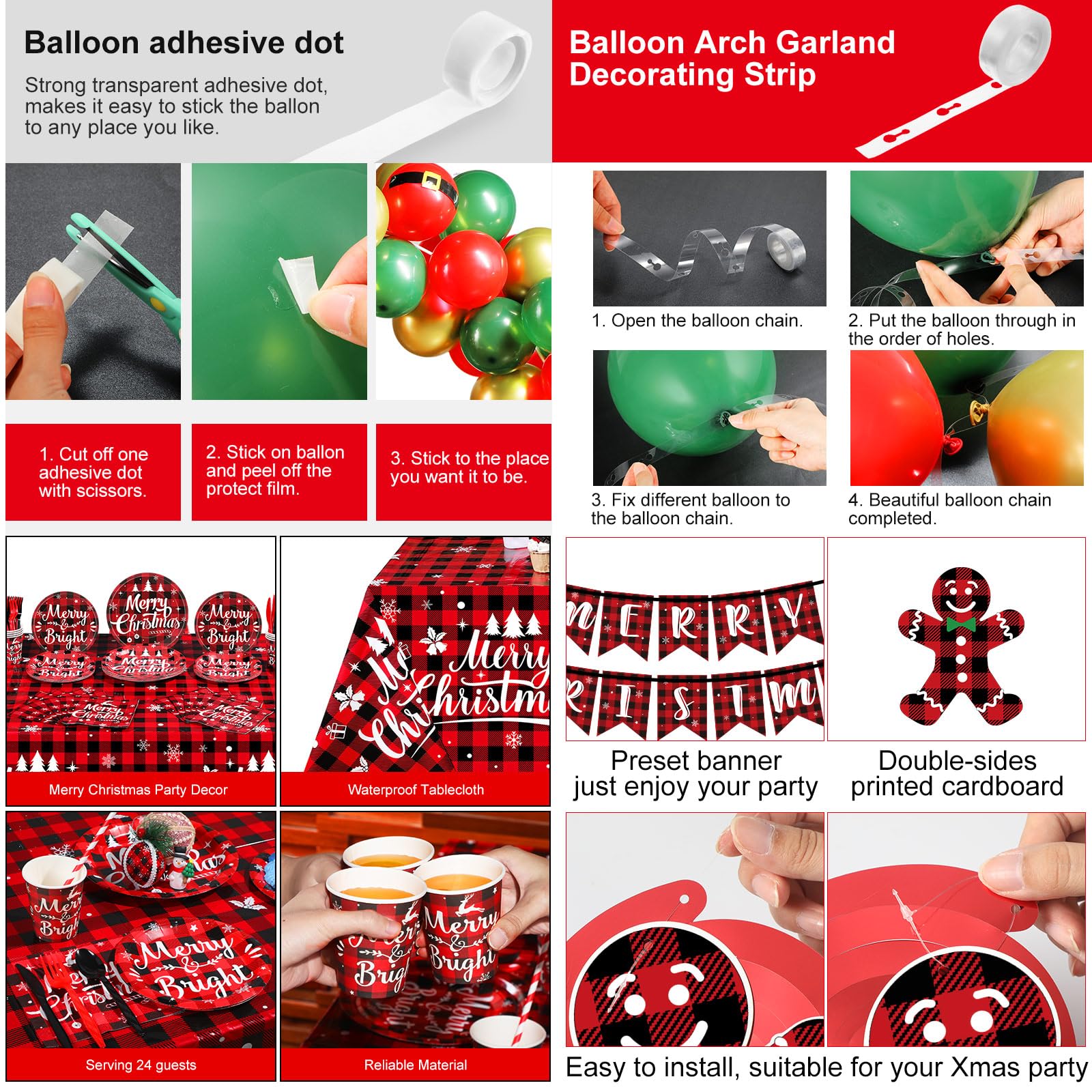 Tatuo Merry Christmas banner adds joyful greeting to your spread