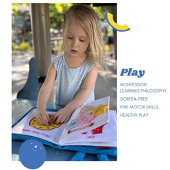 TAVVA My Quiet Book carry-handle design showcased for easy travel convenience.