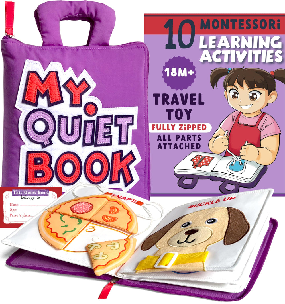 TAVVA My Quiet Book cover in soft fabric for tactile play and travel calm