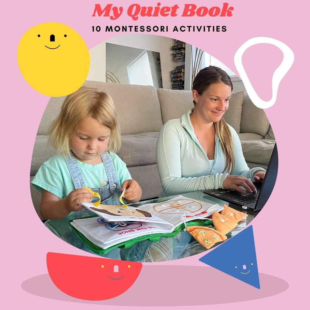 TAVVA My Quiet Book ten activities highlight learning through play and matching shapes