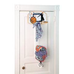 Taylor Toy over-the-door basketball hamper with hoop for quick laundry pickup