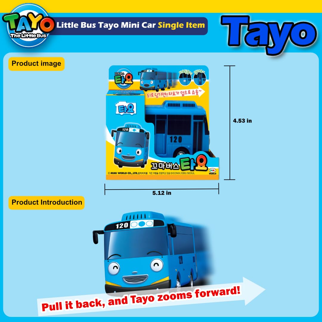 Tayo the Little Bus compact size fits small hands for easy grip.