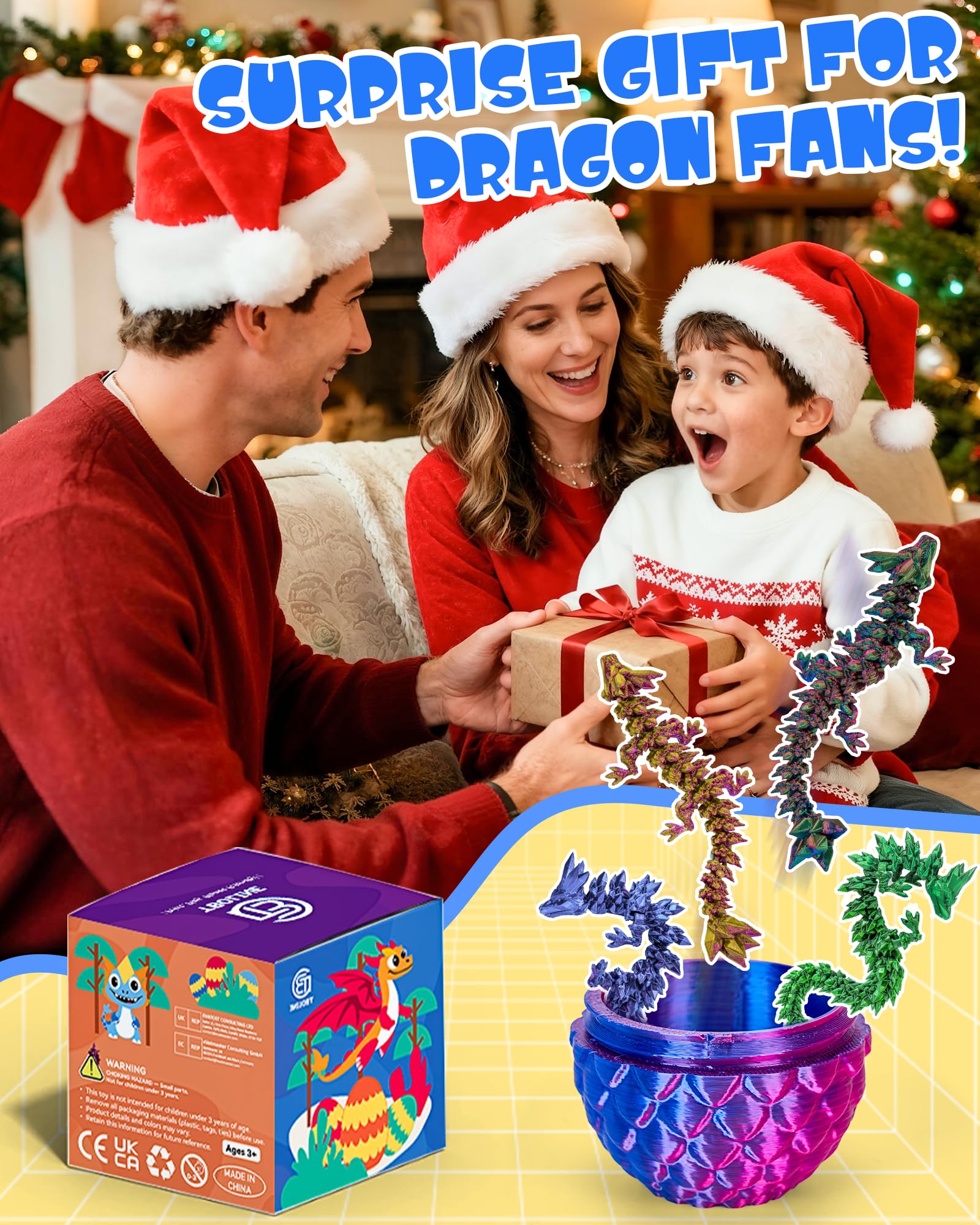 TBOLINE bendable dragon figure designed for tactile fidgeting and focus.