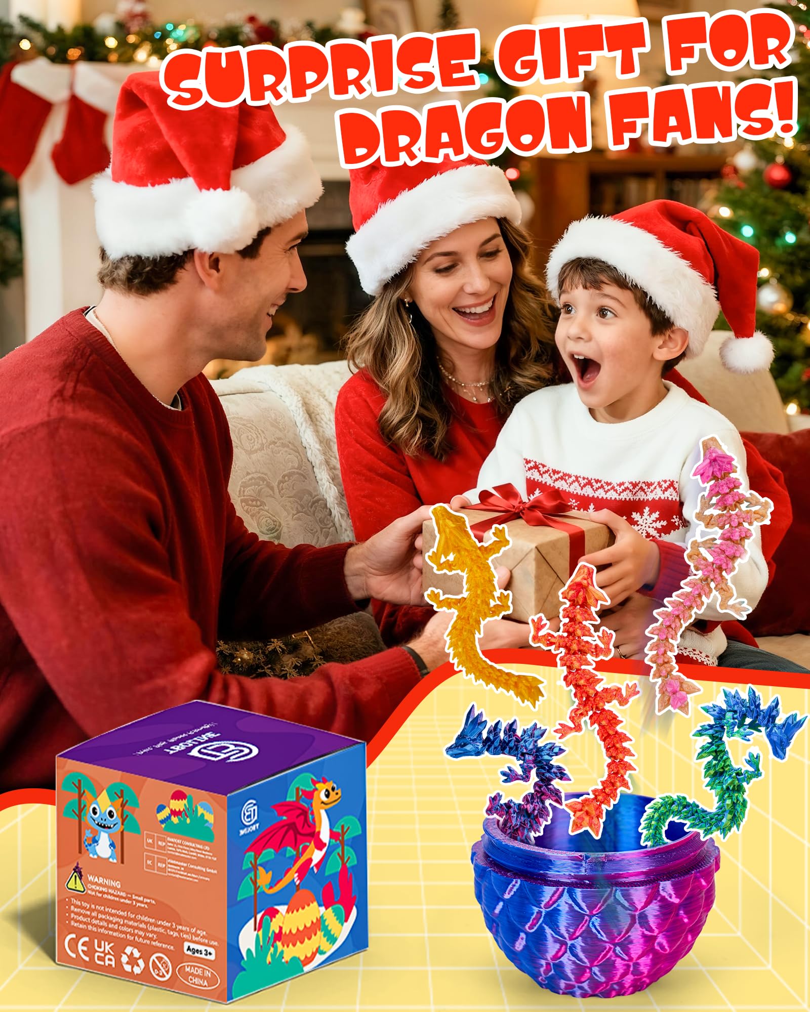 Articulated TBOLINE dragon in dynamic pose for display