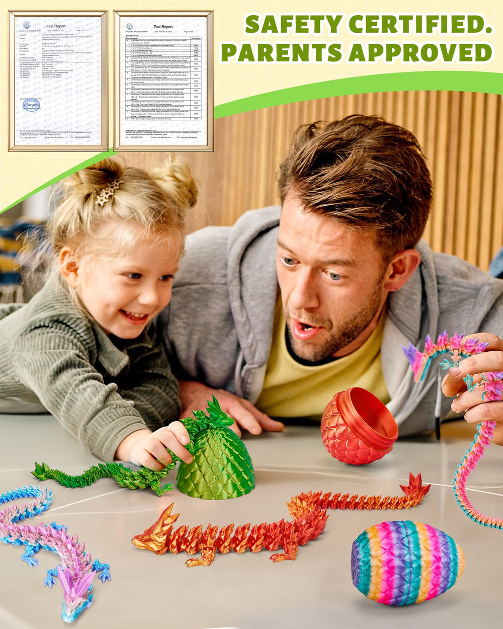 TBOLINE dragon egg textured eco-plastic ensures safe, kid-friendly use.
