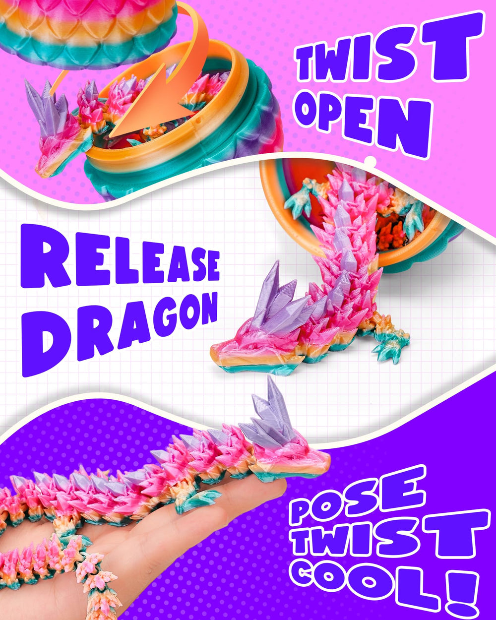 TBOLINE eco friendly PLA dragons offer safe, planet friendly fun for kids