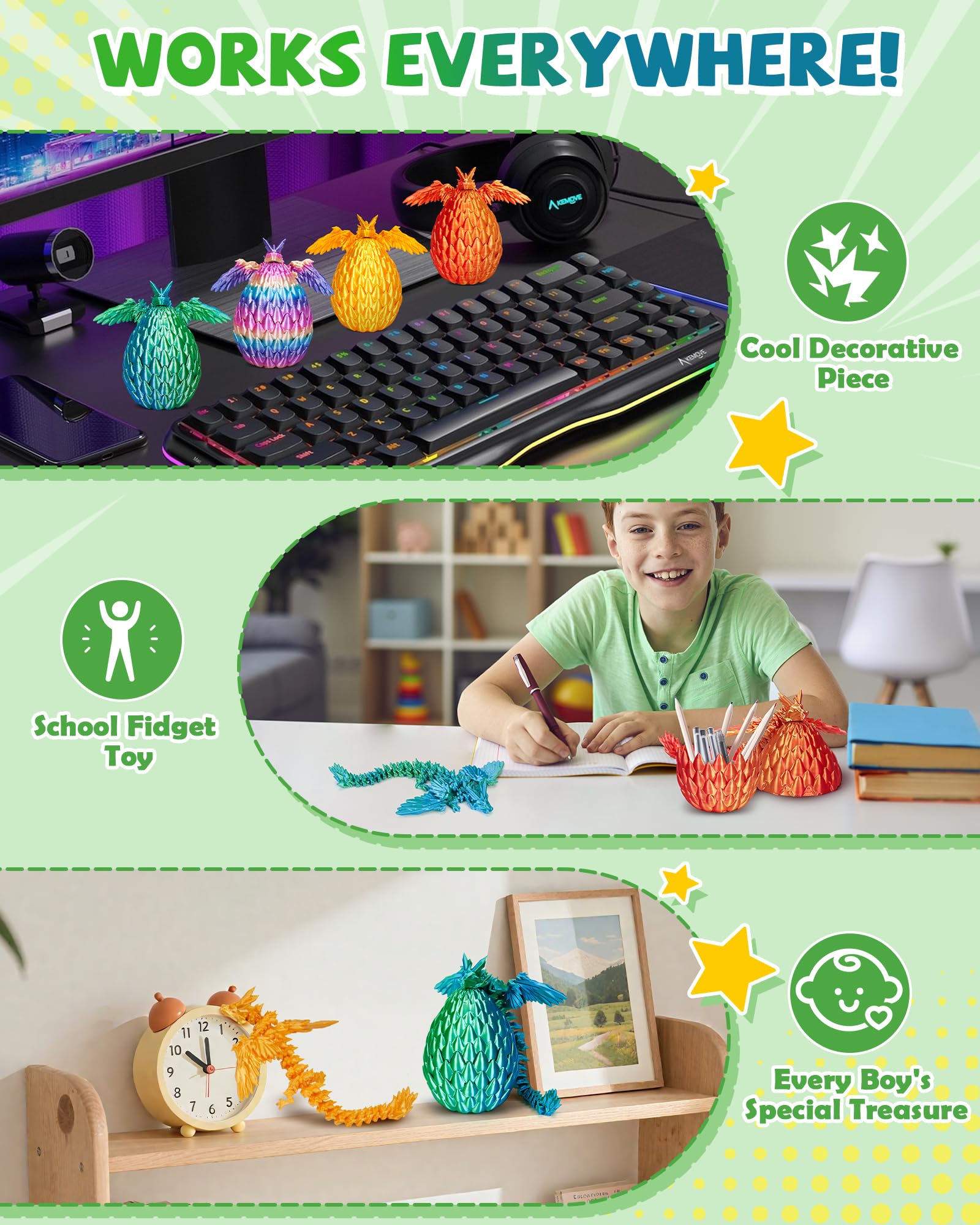 TBOLINE eco-friendly PLA dragons crafted from safe materials for kids