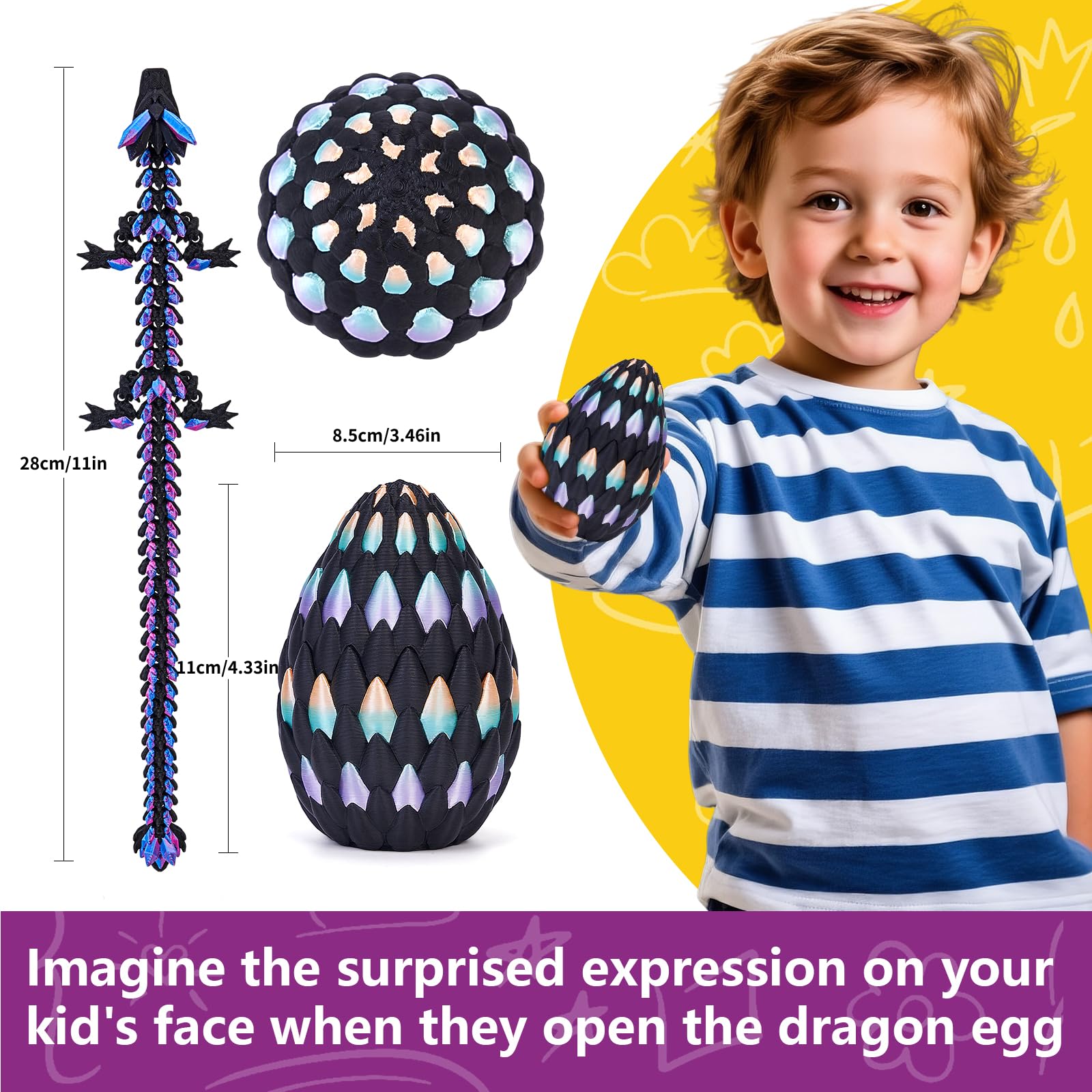 TBOLINE vivid dragon egg adds color to kid's room or office.