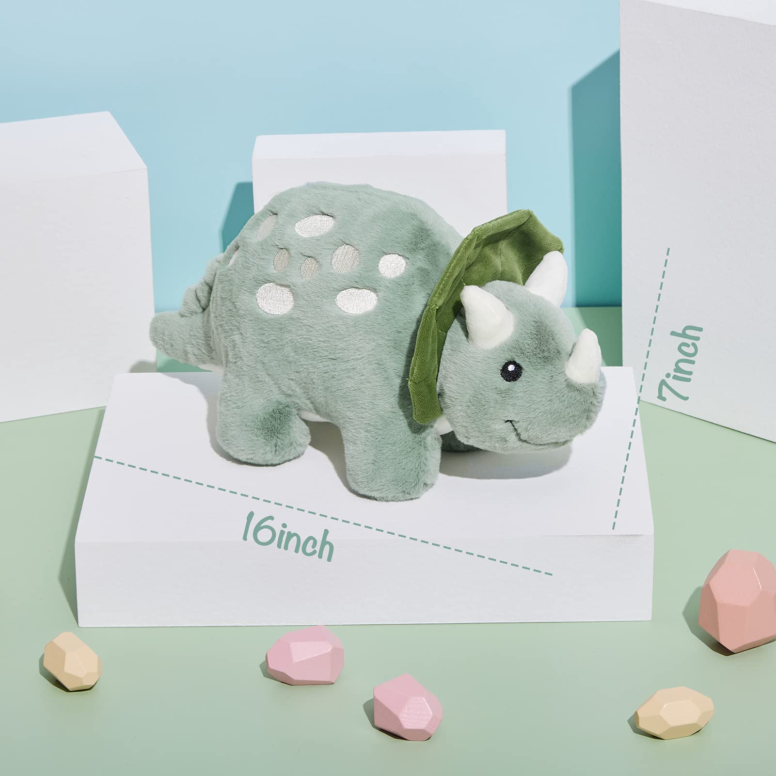 TCBunny Dinosaur Green-Cream Snuggle, a soft, comforting friend for naps and bedtime