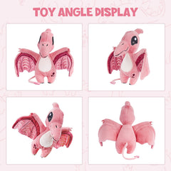 TCBunny pink dinosaur plush surface washable for easy cleaning